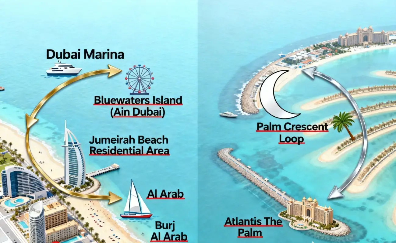 Popular Dubai Marina Yacht Cruise Routes