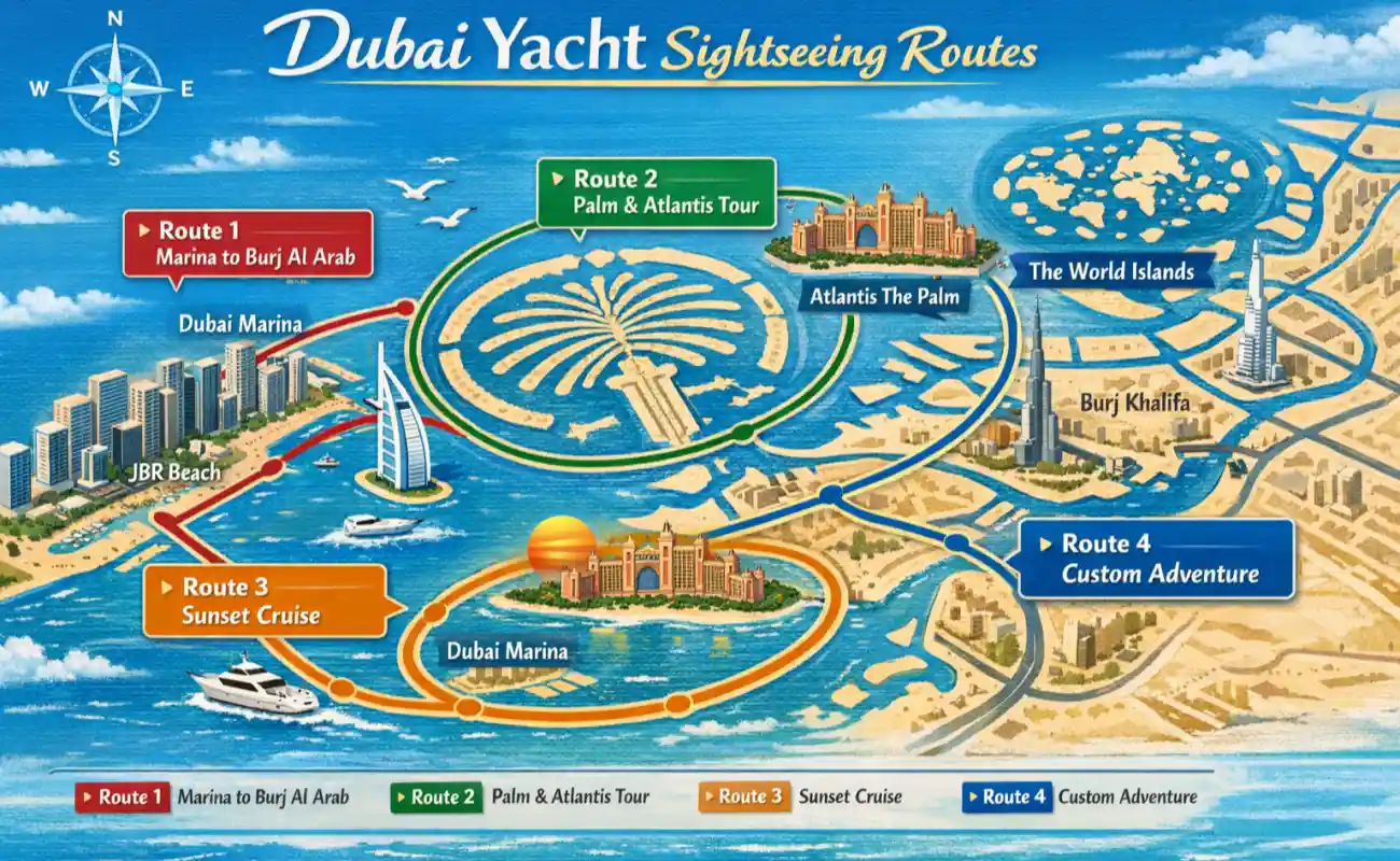 Dubai Yacht Sightseeing Routes
