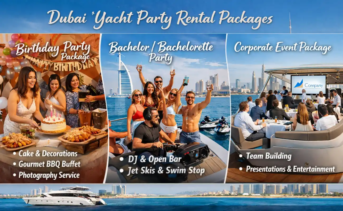 Popular Dubai Private Yacht Party Rental Packages