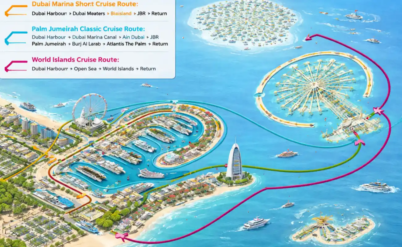 Dubai Yacht Cruise Route