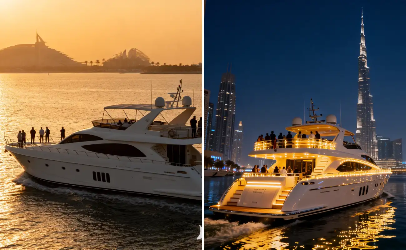 Dubai Sunset & Night Yacht Cruise