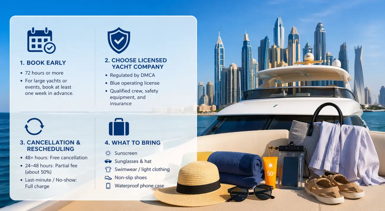 Booking Tips for Dubai Yacht Rentals