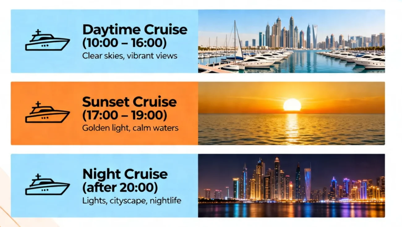 Best Times for a Yacht Cruise Dubai Marina