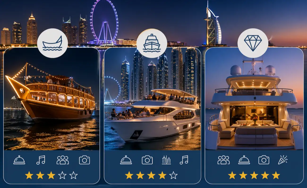 Types of Dubai Cruise Dinner