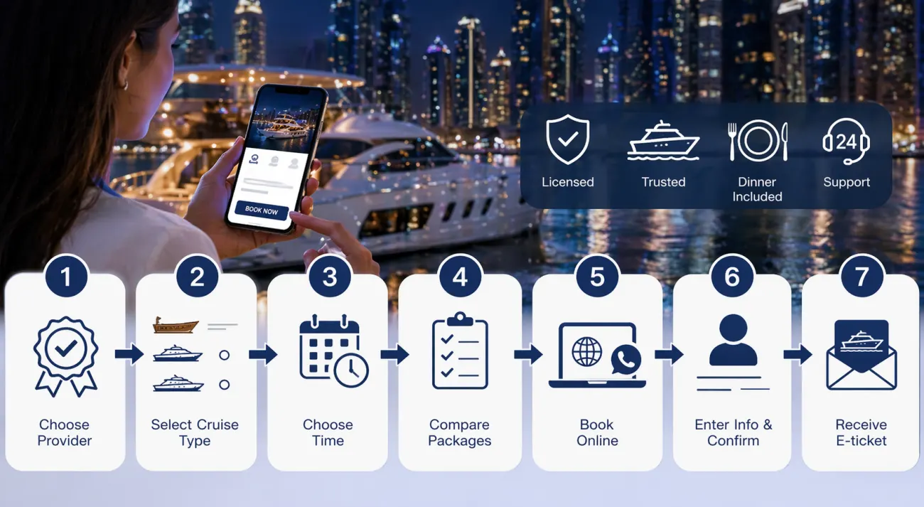 How to Book a Dubai Boat Cruise with Dinner