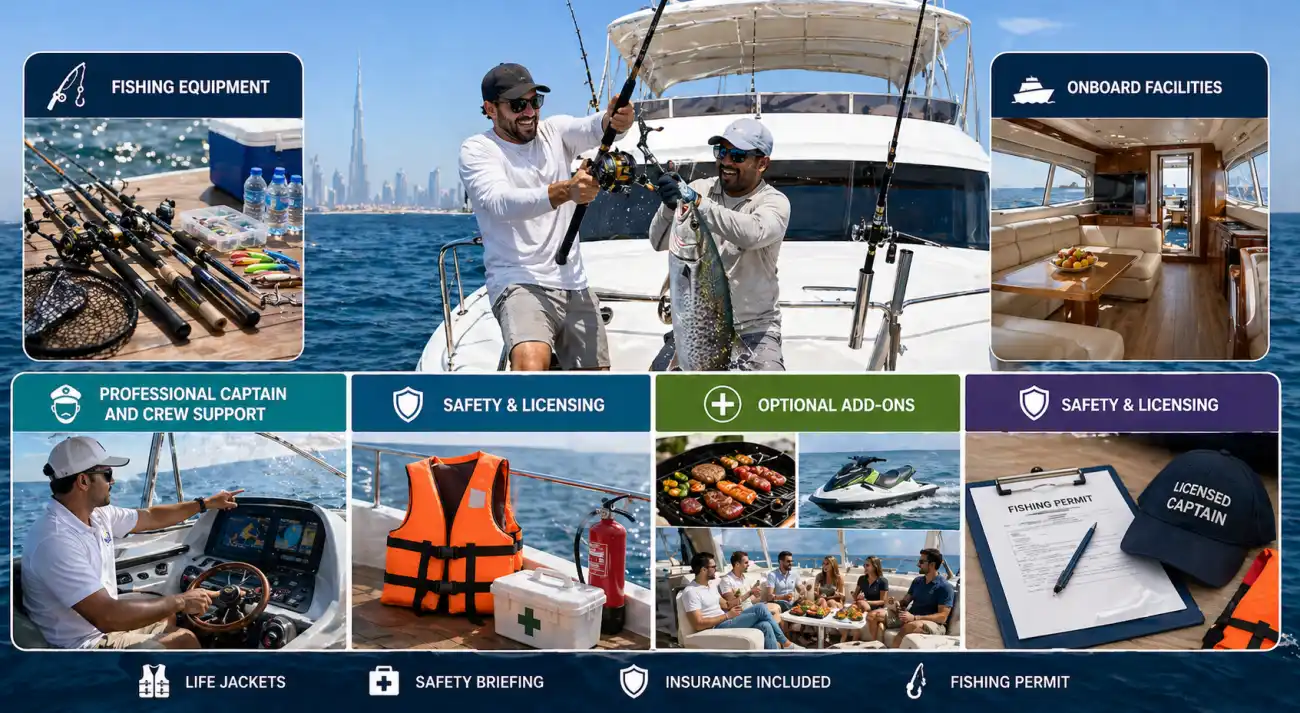 What's Included in a Dubai Fishing Yacht Trip