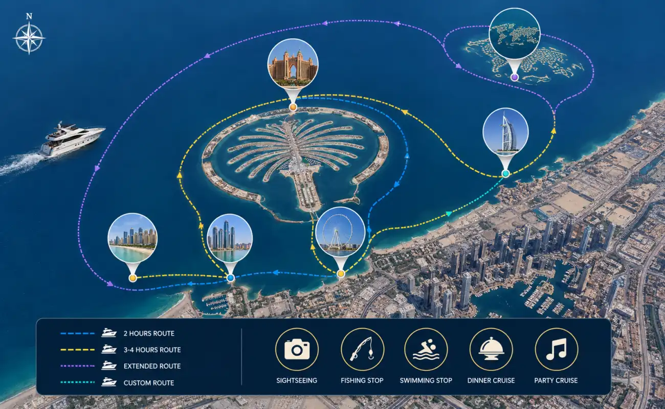 Popular Dubai Yacht Cruise Routes