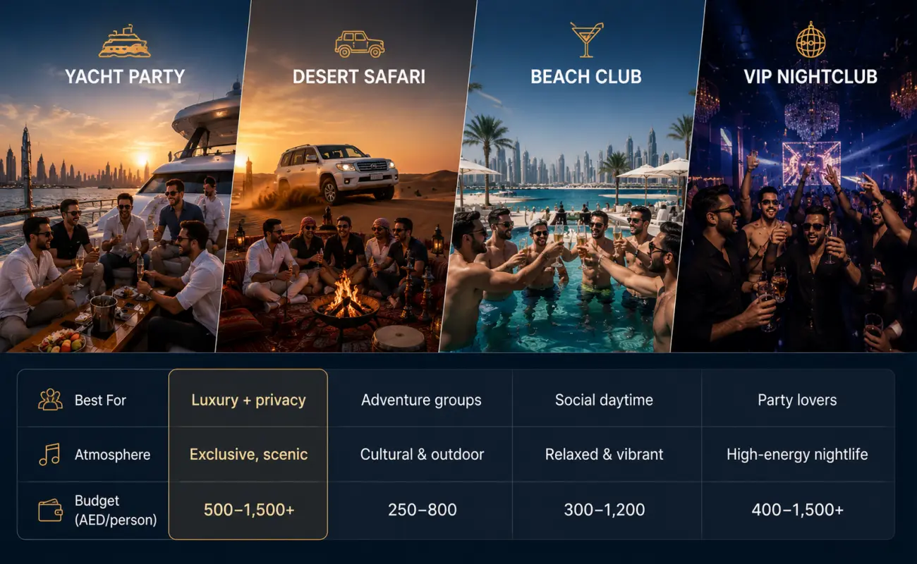 Dubai Yacht Party vs Other Bachelor Party Experiences