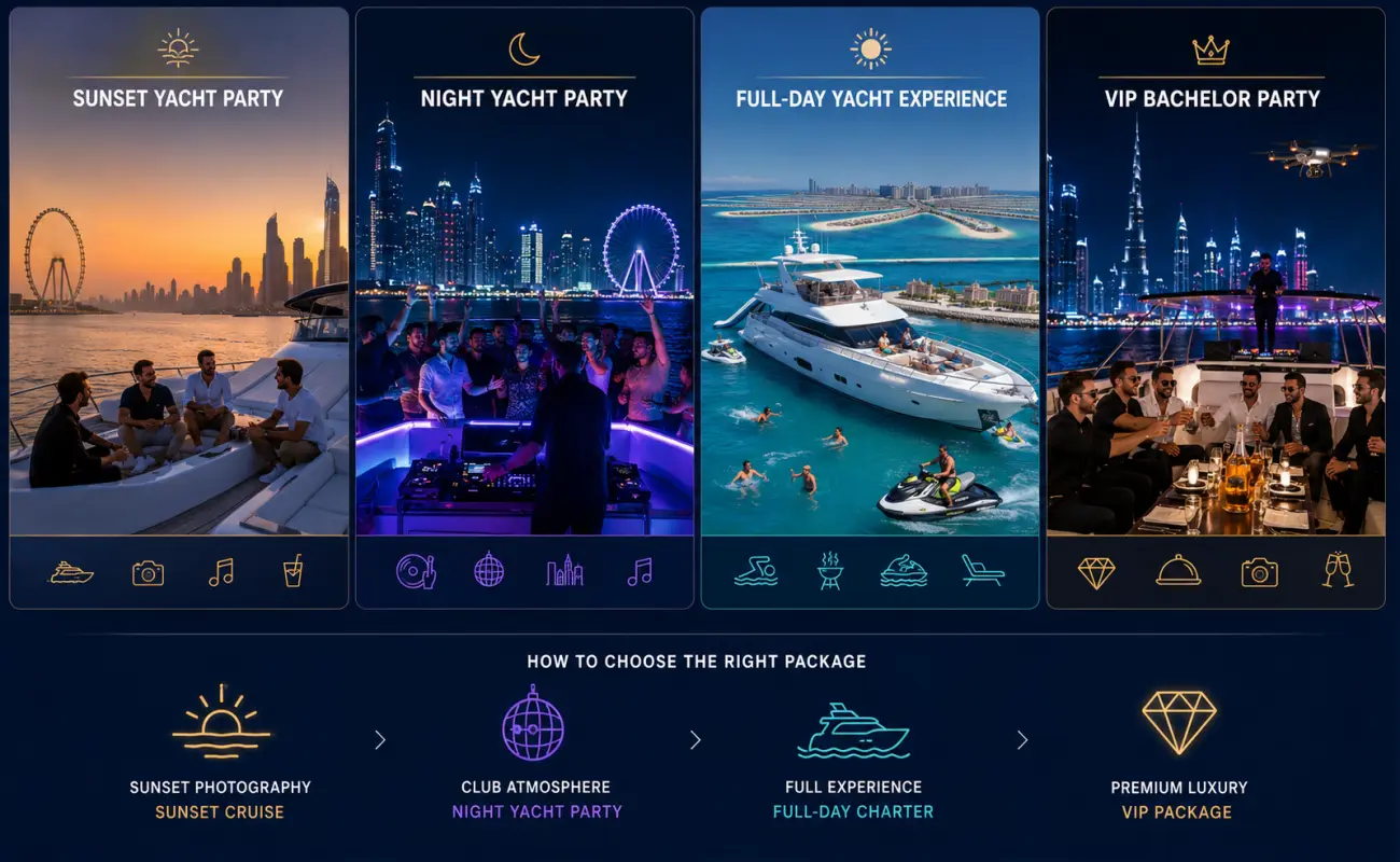Popular Dubai Yacht bachelor Party Packages