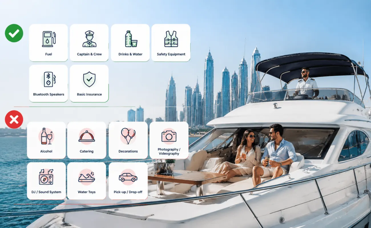 What's Included in a Dubai Yacht Rental Package