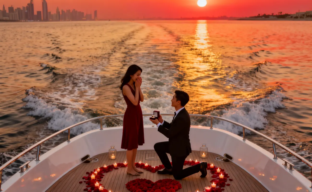 Sunset Yacht Proposal Dubai