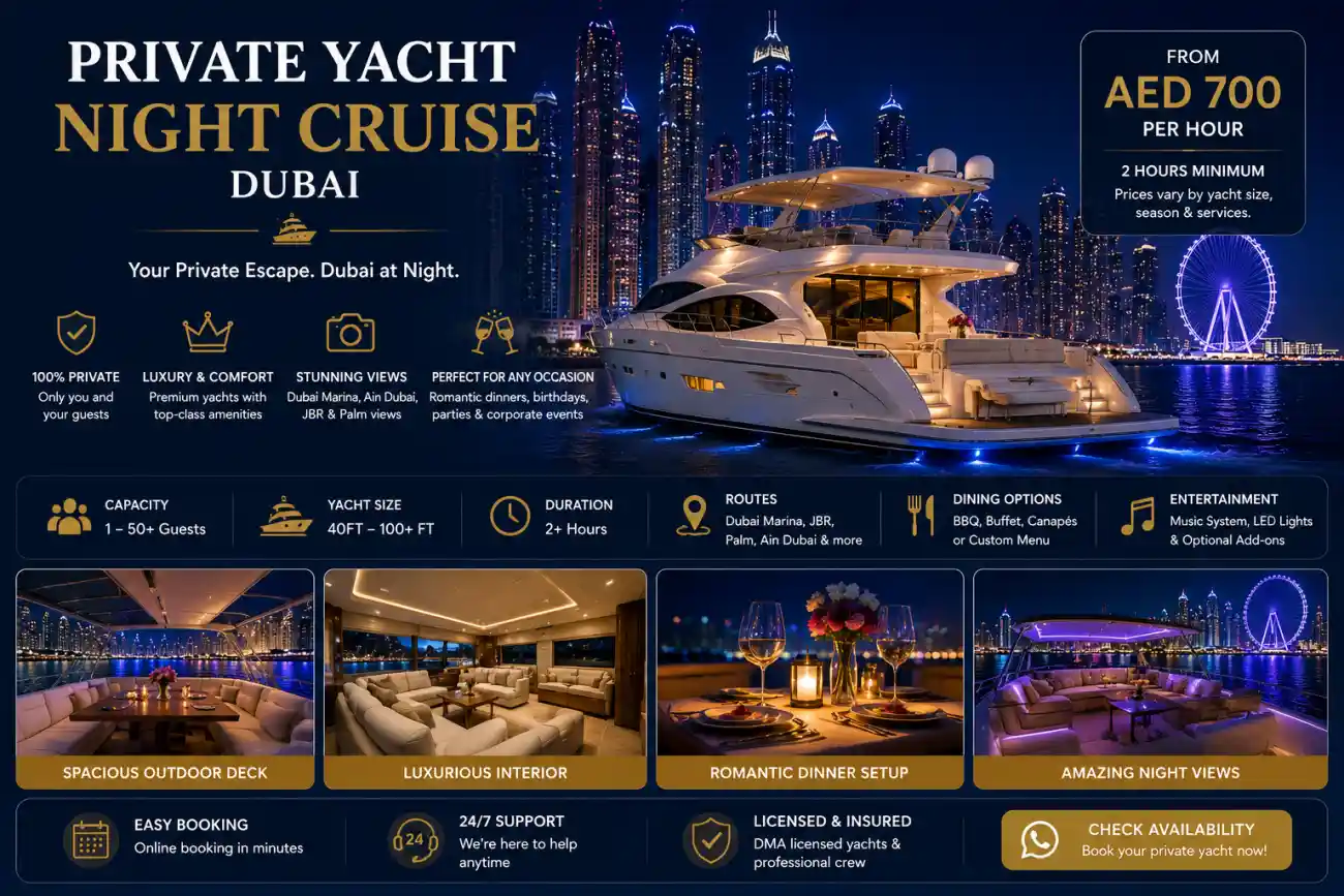 Private Yacht Night Cruise Dubai