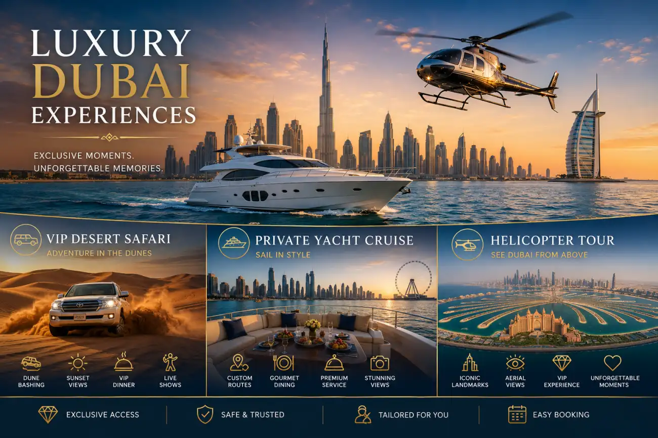 Luxury Dubai Experiences: Yacht, Helicopter, Desert