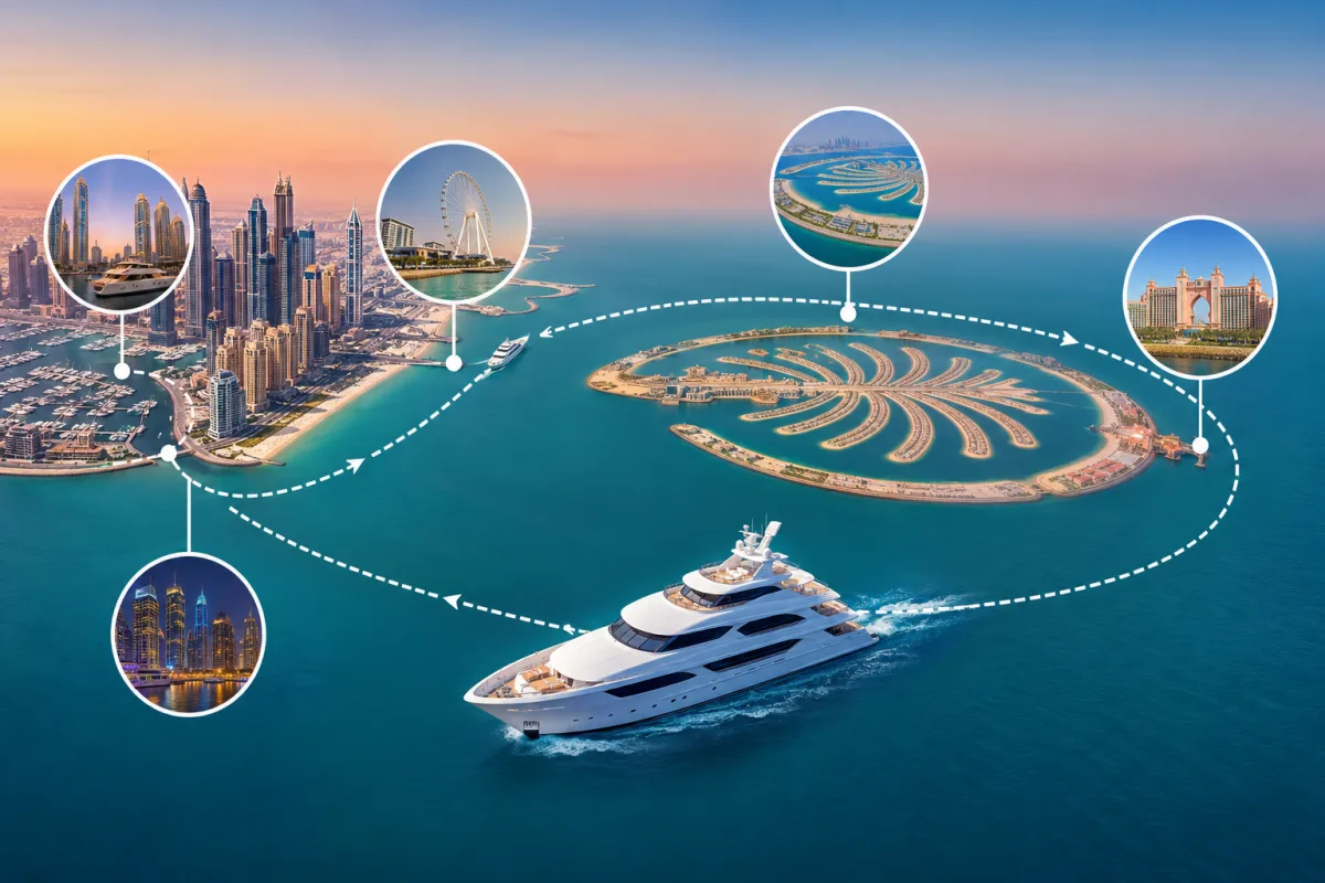 Best Route for a Birthday Party Yacht Cruise in Dubai