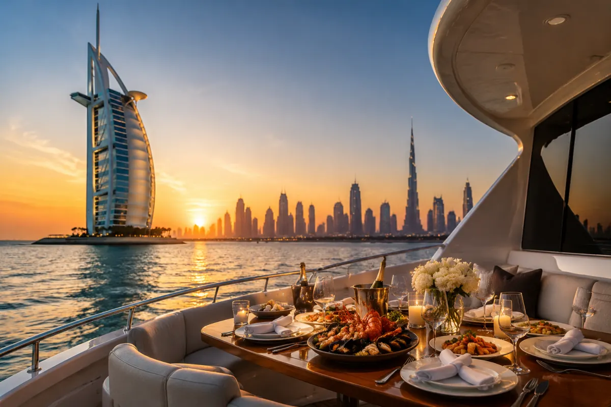 Luxury Yacht Dining in Dubai