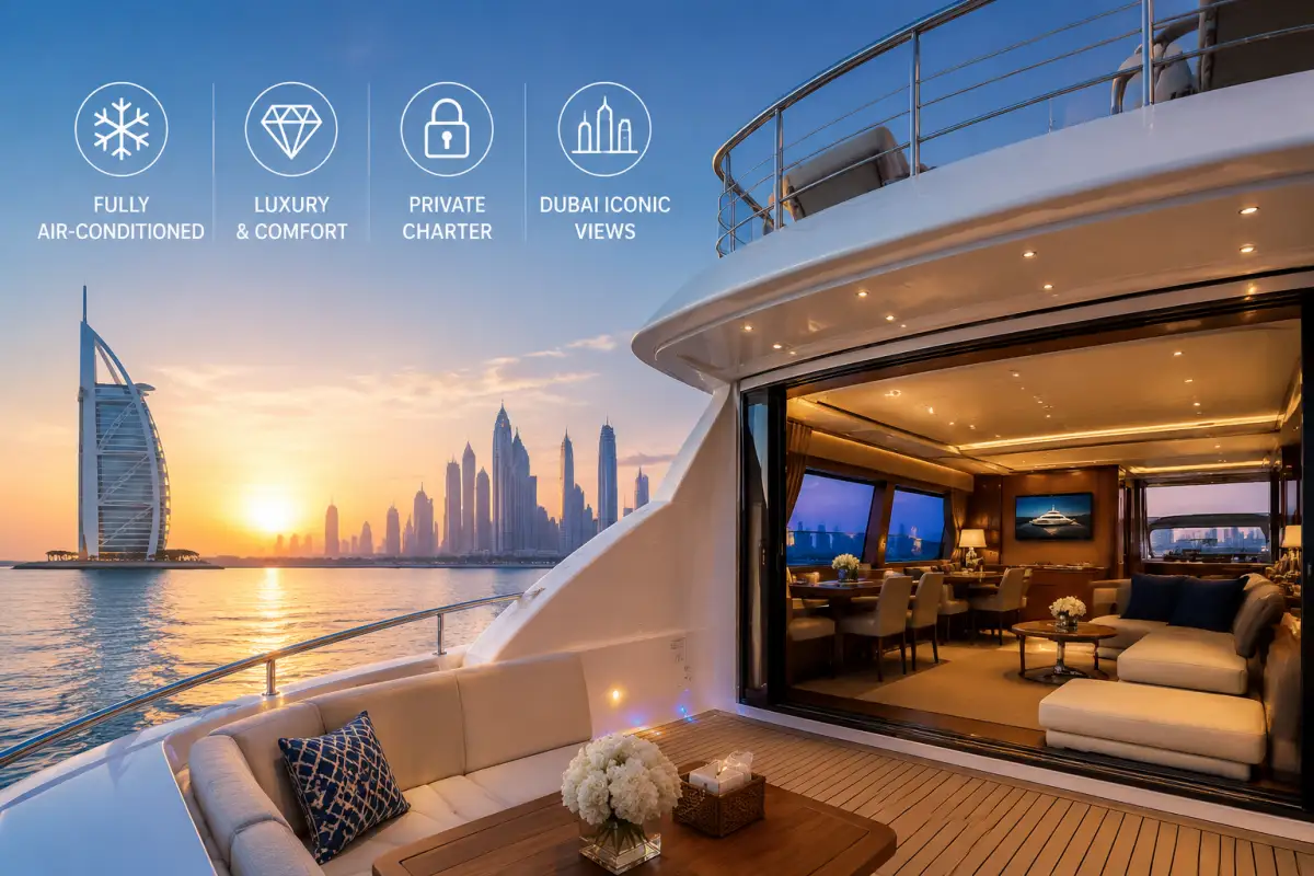 Air-Conditioned Yacht Rental Dubai