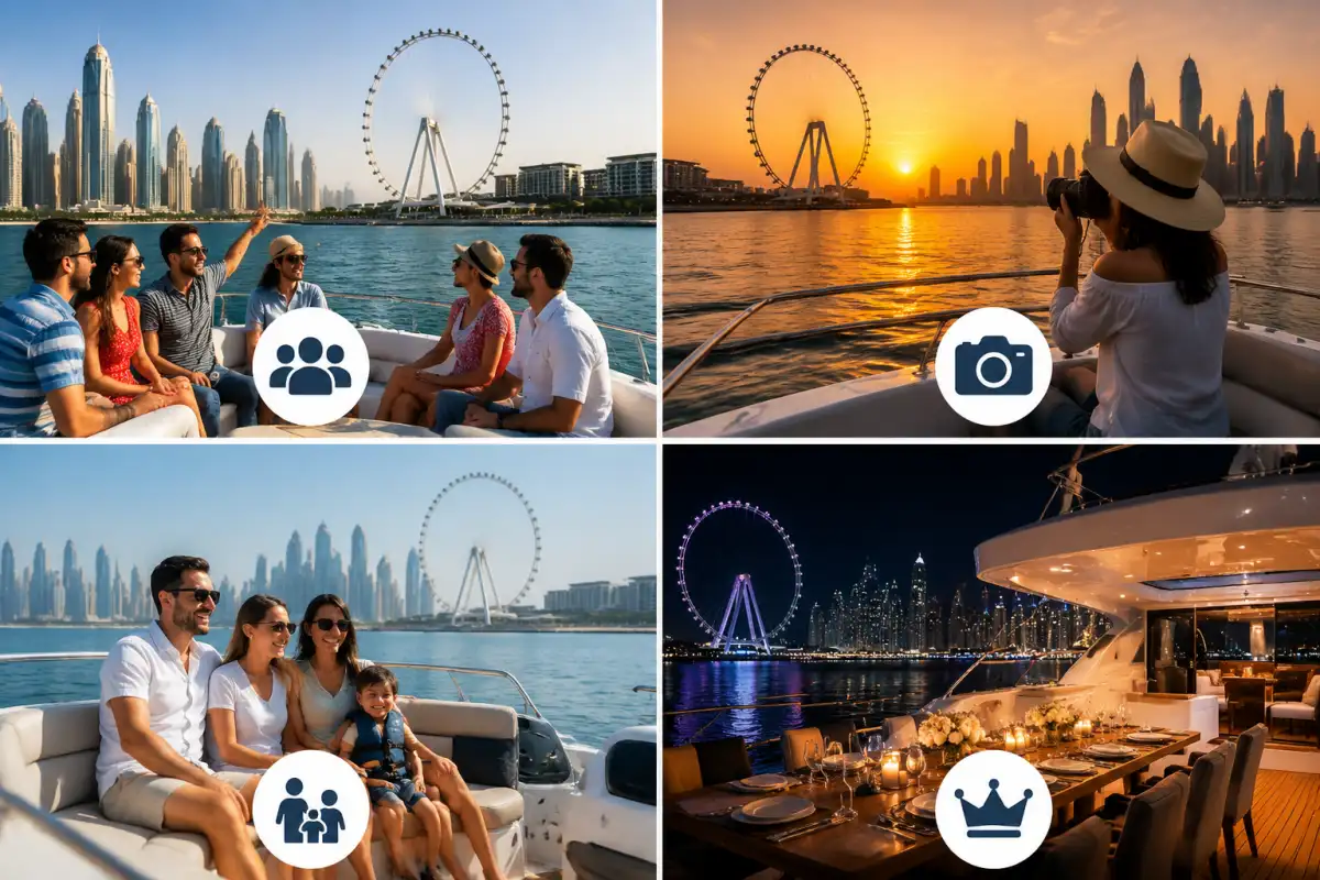 Ain Dubai Yacht Tours for Different Groups