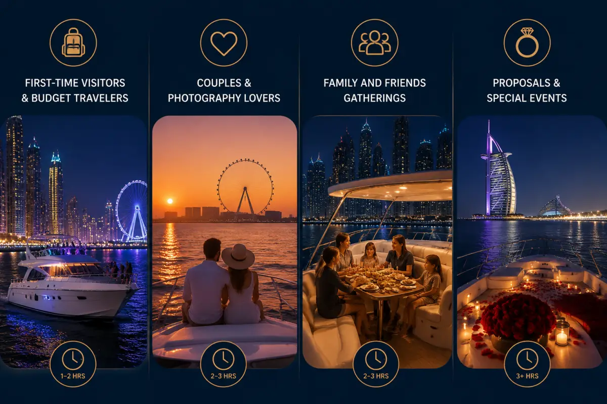 Best Dubai Marina Night Yacht Cruises for Different Occasions