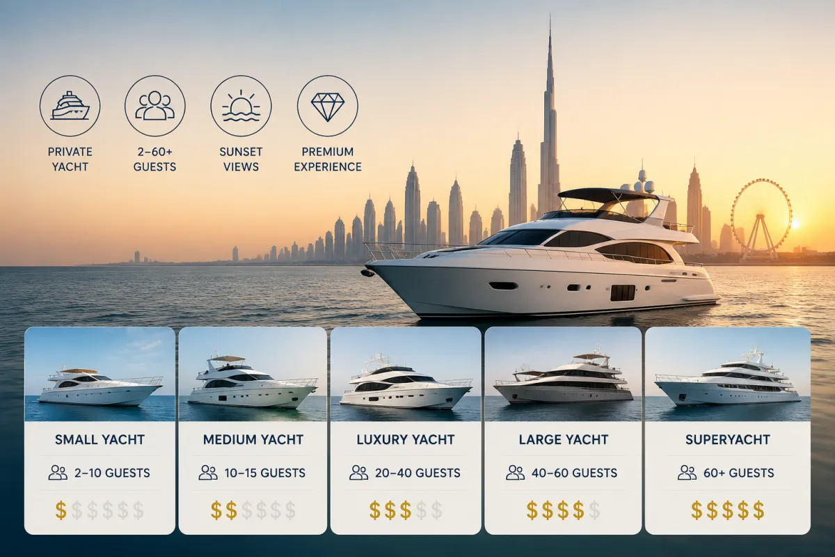 2-Hour Dubai Private Yacht Rental Price