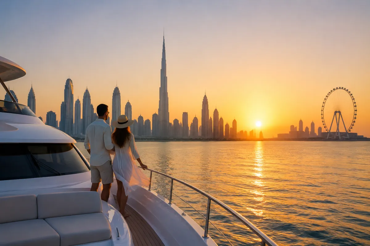 Dubai Private Yacht Sunrise Cruise for Couples