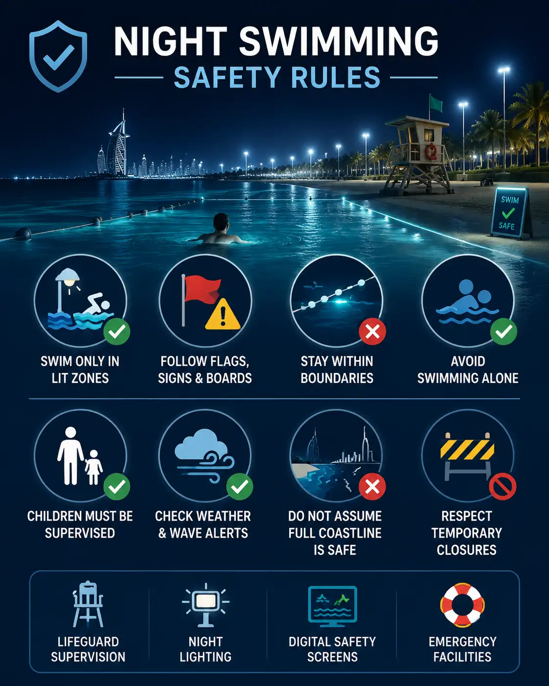 Night Swimming Safety Tips in Dubai