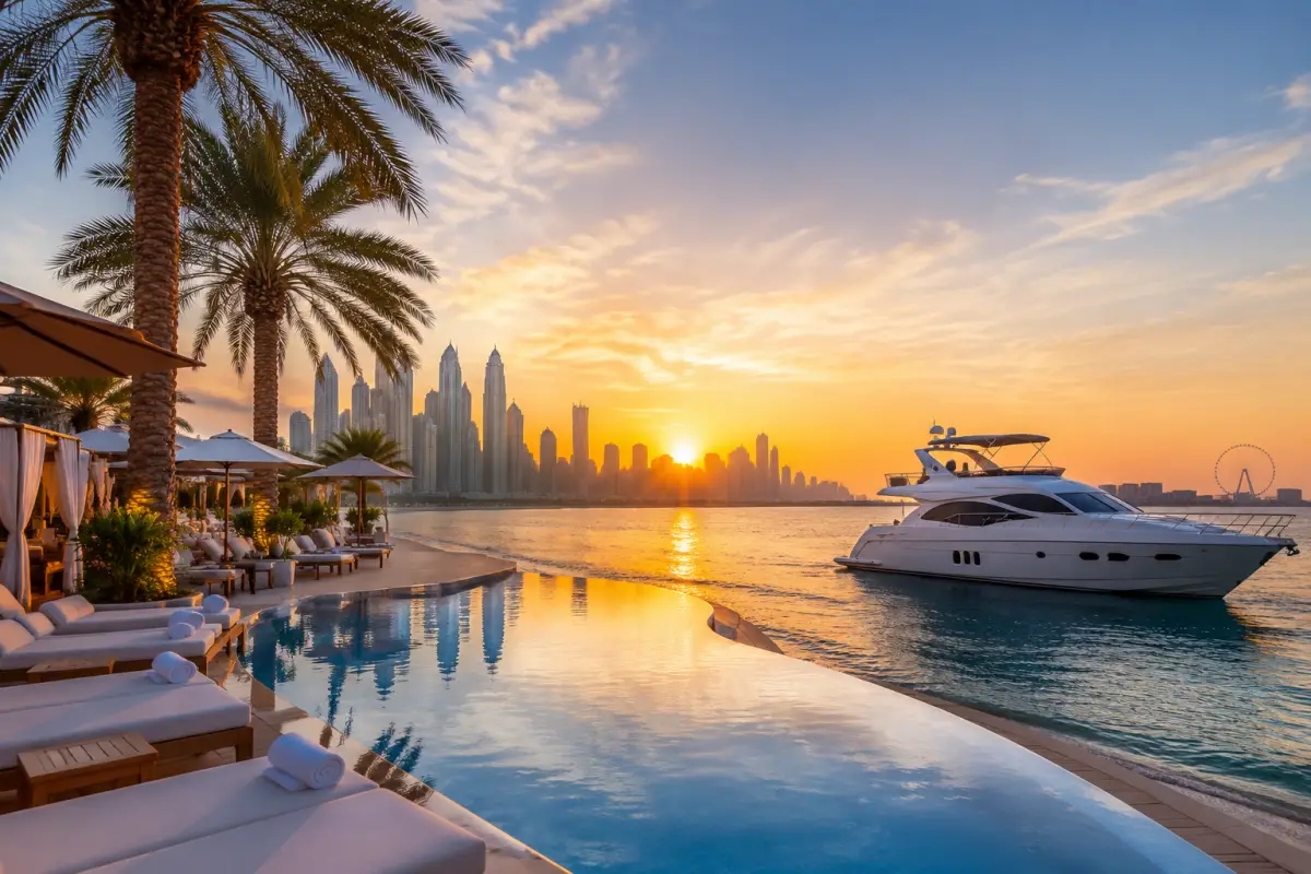 Dubai Private Beach Club Experience and Yacht Charter for a Perfect Day Out