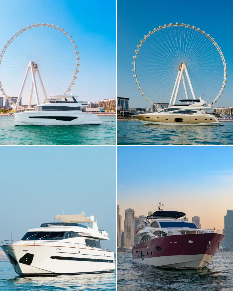 Wedding yacht options in Dubai by guest capacity
