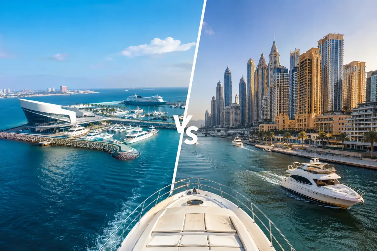 Dubai Harbour vs Dubai Marina Yacht Rental