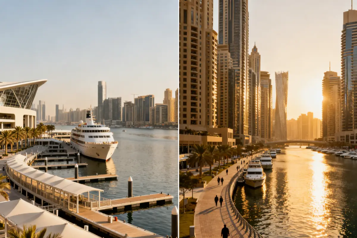 Should choose Dubai Harbour or Dubai Marina as the yacht departure point?