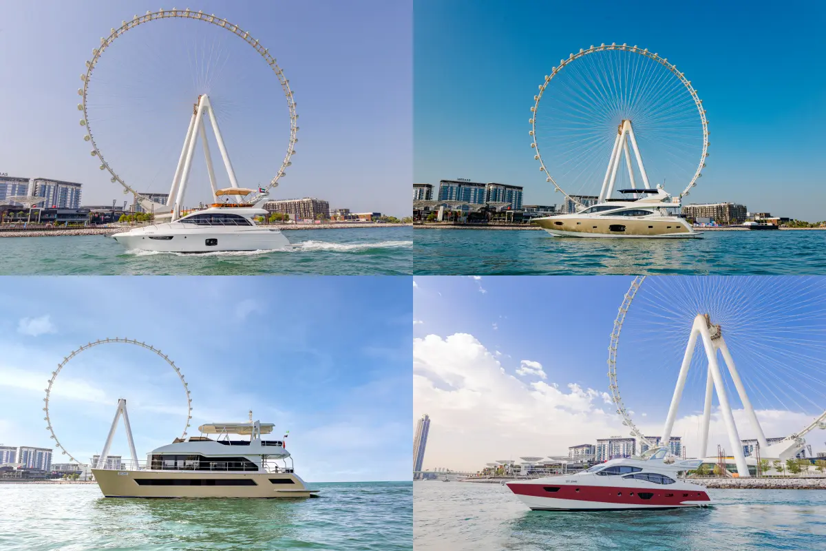 Private Yachts of Various Sizes in Dubai