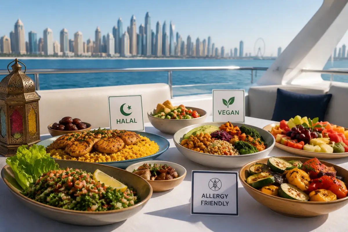 Halal, Vegan & Special Dietary Options on Dubai Yachts