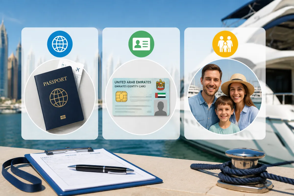 Identification Required for Different Types of Passengers Renting a Yacht