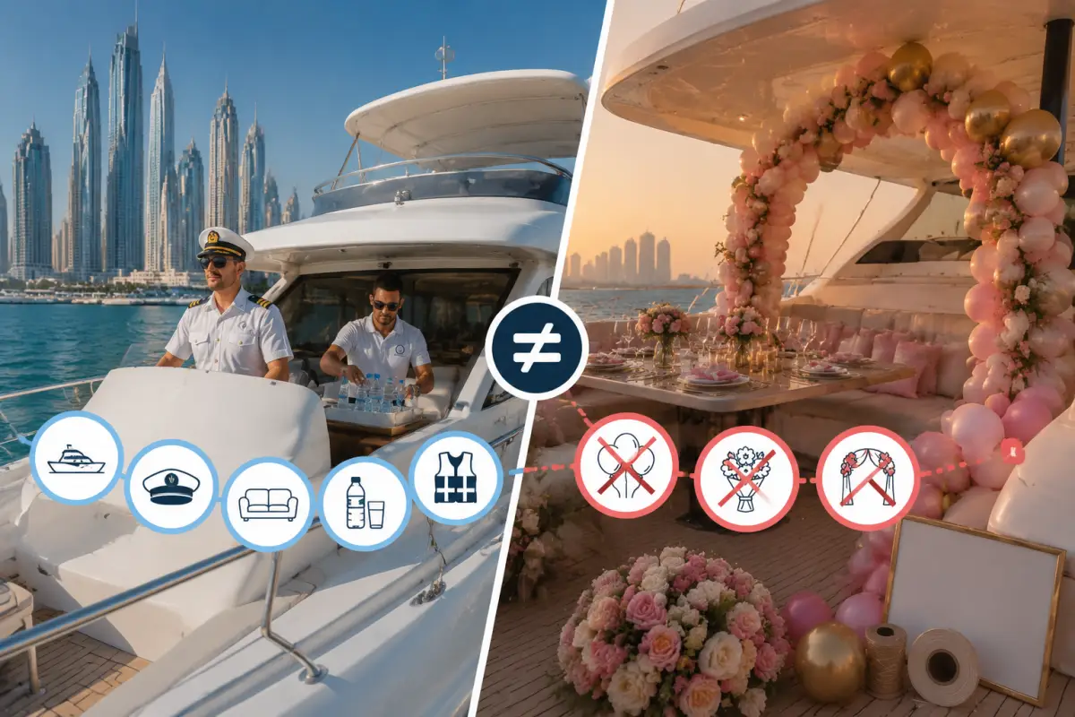 What's Included in Dubai Yacht Charter Prices