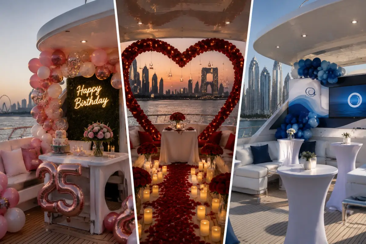 Common Yacht Decoration Setups in Dubai