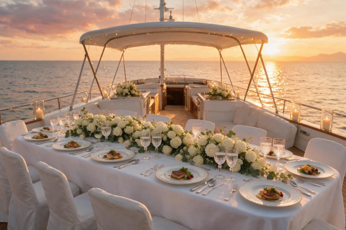 Dinner on Yacht Deck