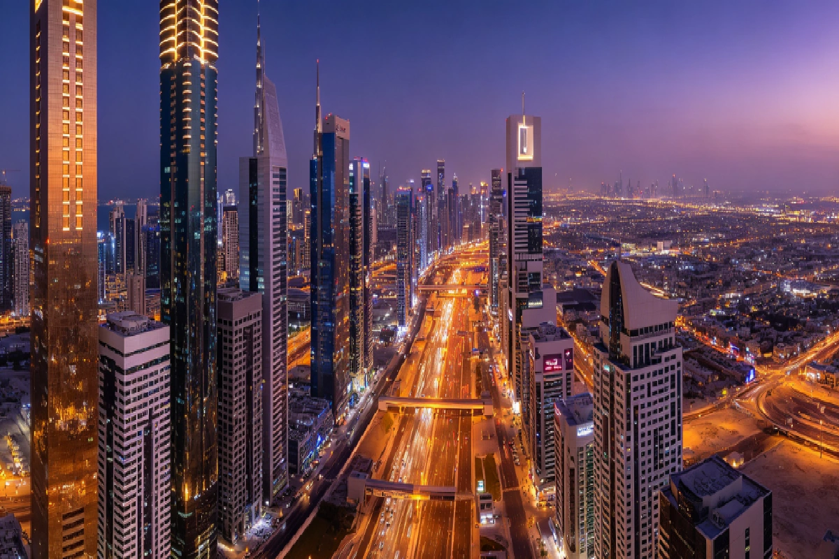 Dubai city night view
