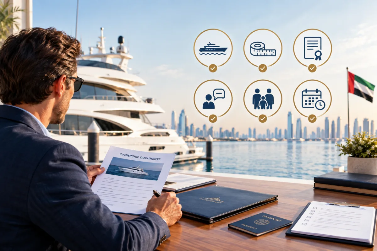 Yacht owner checklist for UAE Golden Quay eligibility and Golden Visa requirements