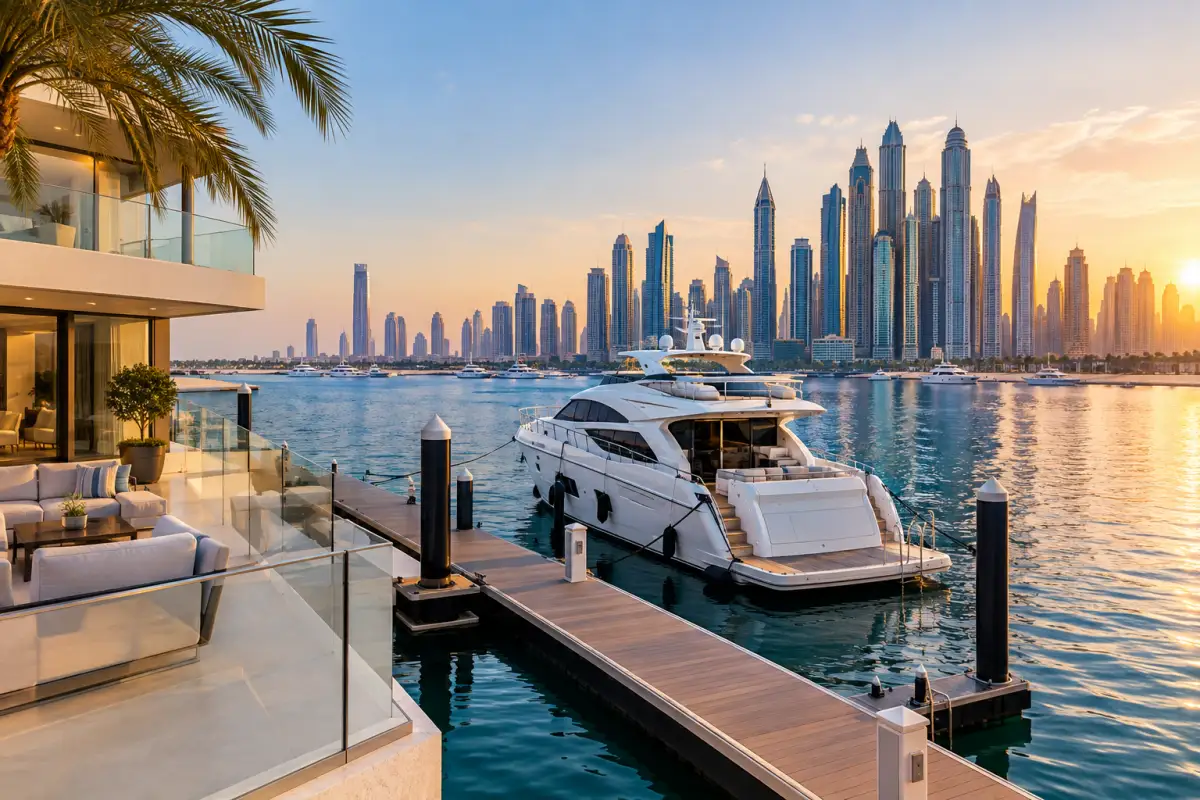 Luxury waterfront home with private yacht berth in Dubai marina