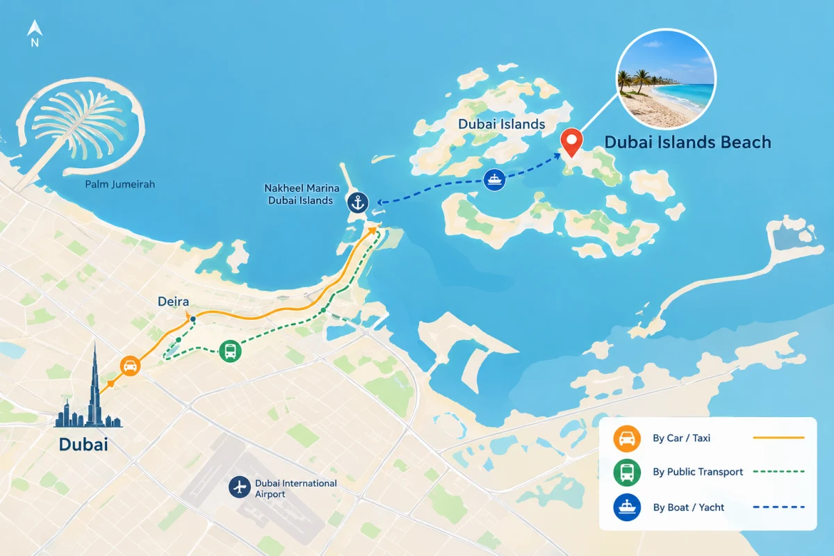 How to Get to Dubai Islands Beach