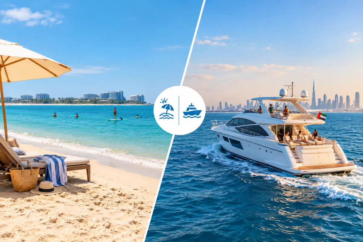 Dubai Islands Beach vs a Private Yacht Cruise