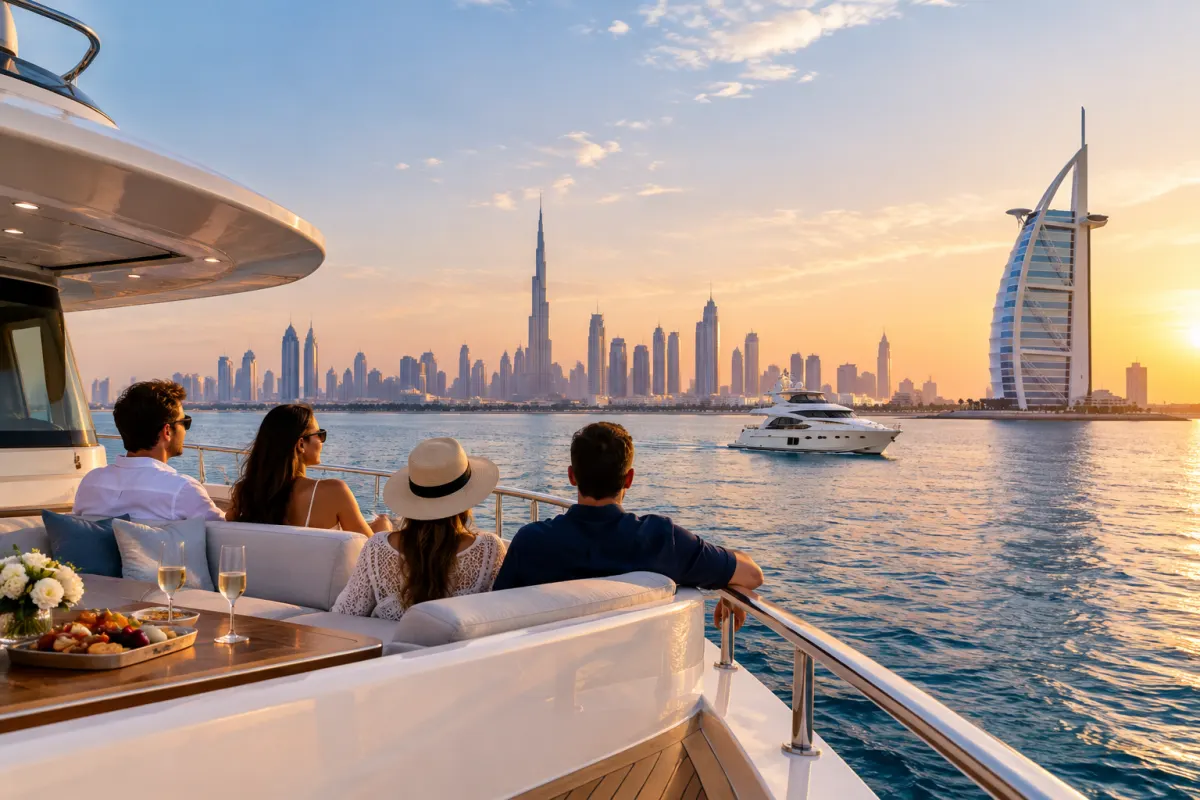 Dubai Private Yacht Charter With Burj Al Arab Views